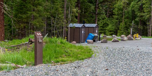 Wishbone Campsite Number Post at Kentucky Alleyne Provincial Park  (1)